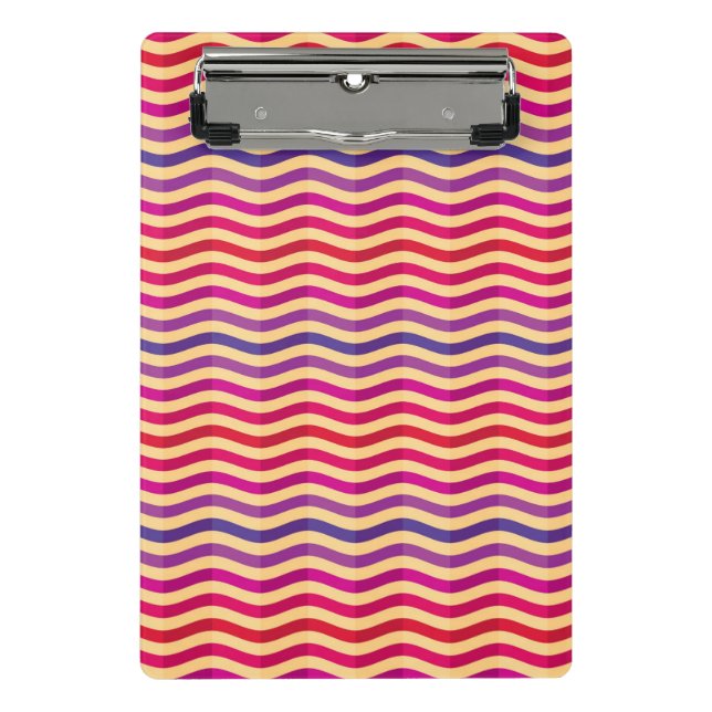 Background with stripes in retro 3 mini clipboard (Front)