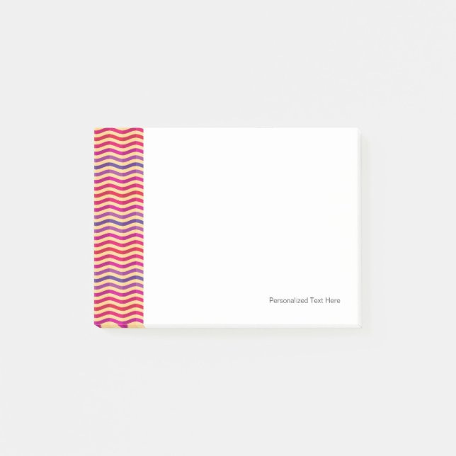 Background with stripes in retro 3 post-it notes (Front)