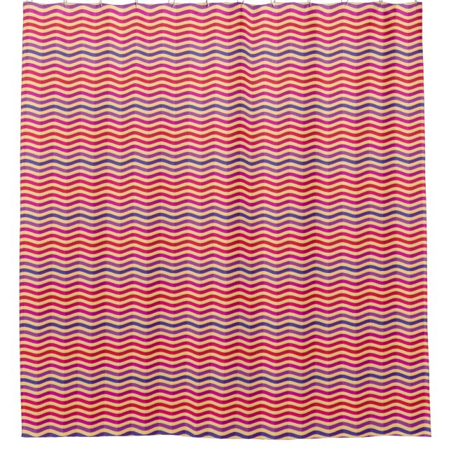 Background with stripes in retro 3 shower curtain (Front)