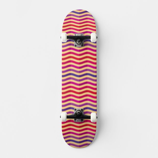 Background with stripes in retro 3 skateboard (Front)