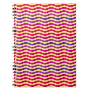 Background with stripes in retro 3 spiral notebook