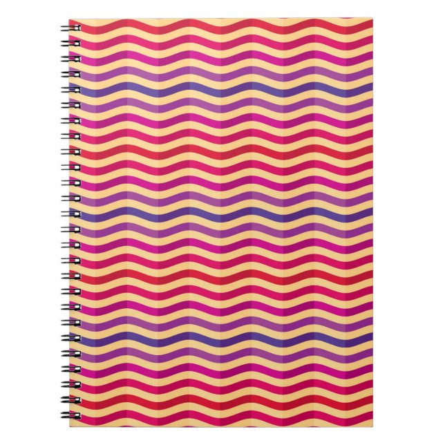 Background with stripes in retro 3 spiral notebook (Front)