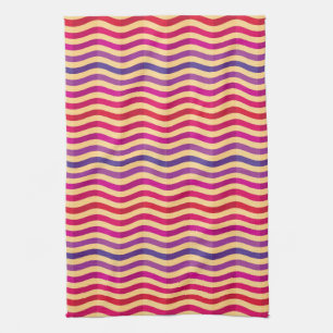 Background with stripes in retro 3 tea towel