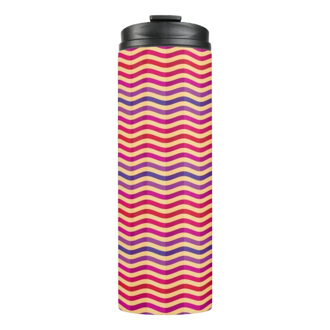 Background with stripes in retro 3 thermal tumbler (Front)