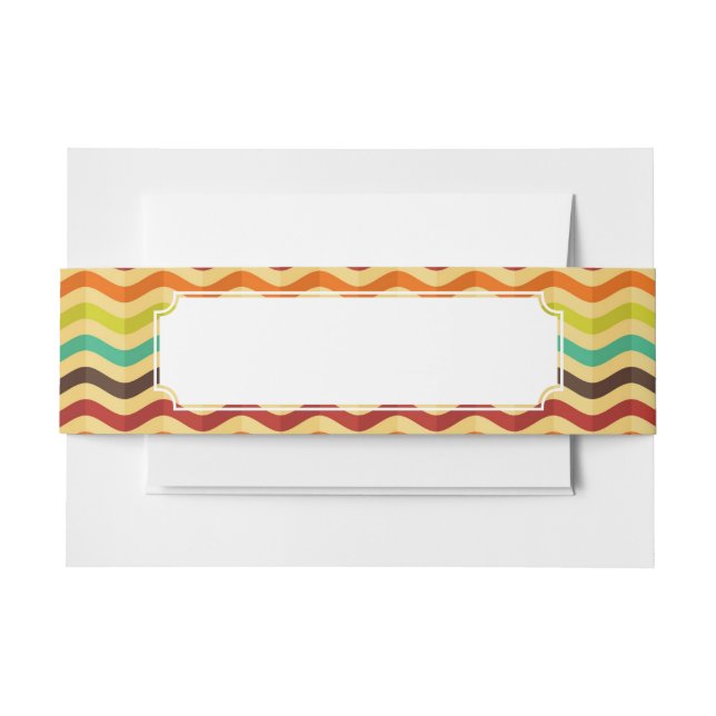 Background with stripes in retro 4 invitation belly band (Front Example)