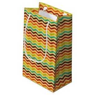 Background with stripes in retro 4 small gift bag