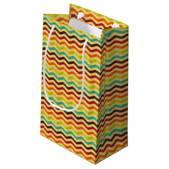 Background with stripes in retro 4 small gift bag (Back Angled)