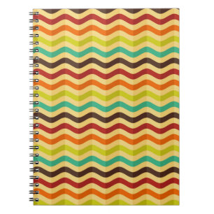 Background with stripes in retro 4 spiral notebook
