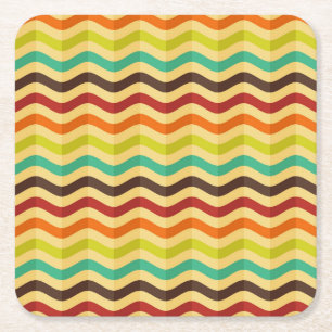 Background with stripes in retro 4 square paper coaster