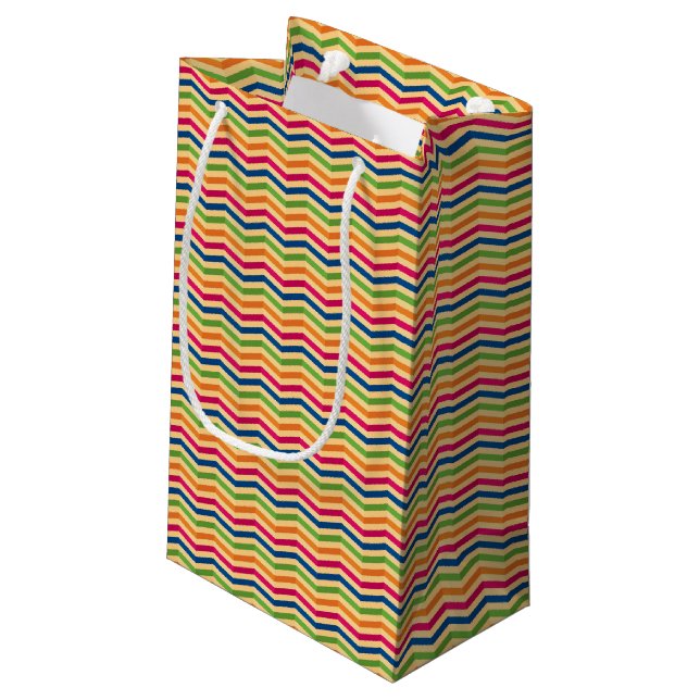 Background with stripes in retro small gift bag (Back Angled)