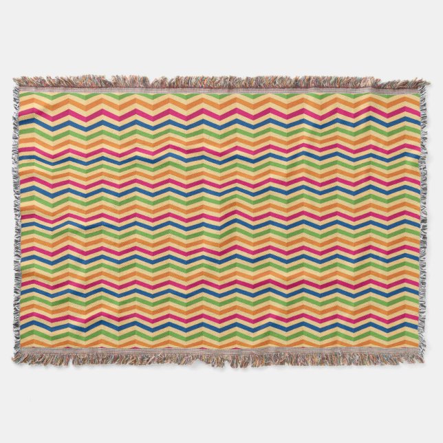 Background with stripes in retro throw blanket (Front)