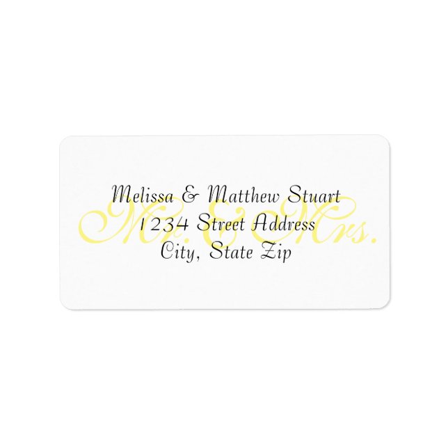 Background Yellow - Address Labels (Front)