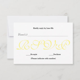 Background Yellow - RSVP Reception Response Card