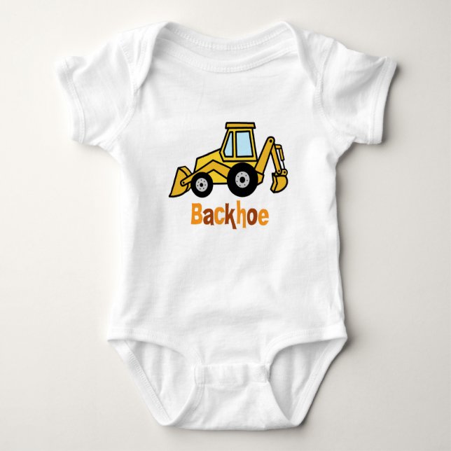 Backhoe Baby Bodysuit (Front)