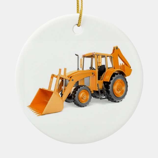 Backhoe Ceramic Tree Decoration (Front)