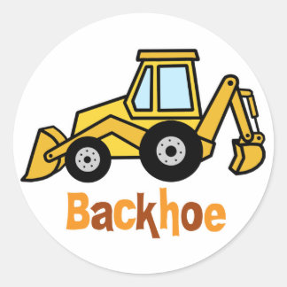 Backhoe Classic Round Sticker