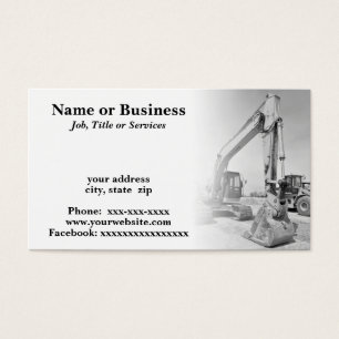 backhoe construction equipment in black/white