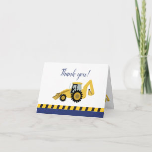 Backhoe Construction Thank you cards