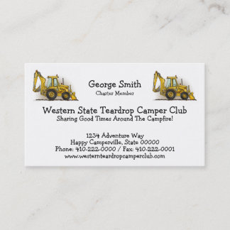 Backhoe Operator Business Card