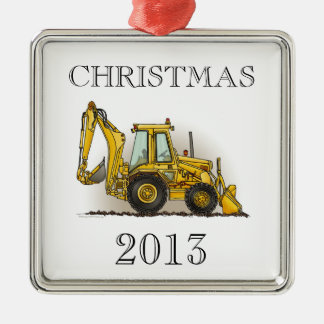 Backhoe Operator Metal Tree Decoration