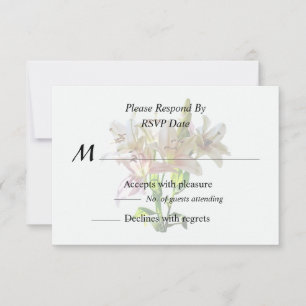 Backlit Pale Pink Lilies RSVP Card