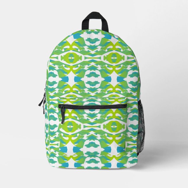 Backpack, An elegant green seamless design  Printed Backpack (Front)