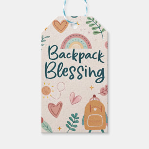 Backpack Blessing Tag – Cute Rainbow & Heart Desig