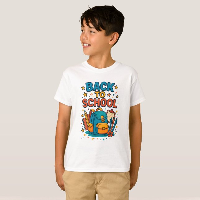 "Backpack & Bright Ideas: School Ready in Style!" T-Shirt (Front Full)