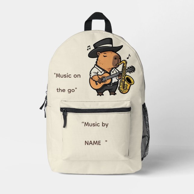  Backpack – Capybara Music Vibes  (Front)