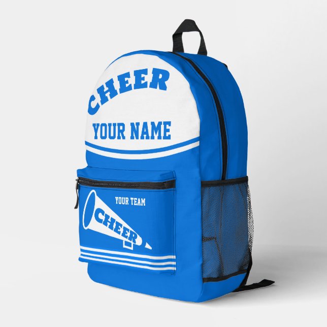 Backpack cheer team Cheerleader Personalised blue (Back Corner Right)