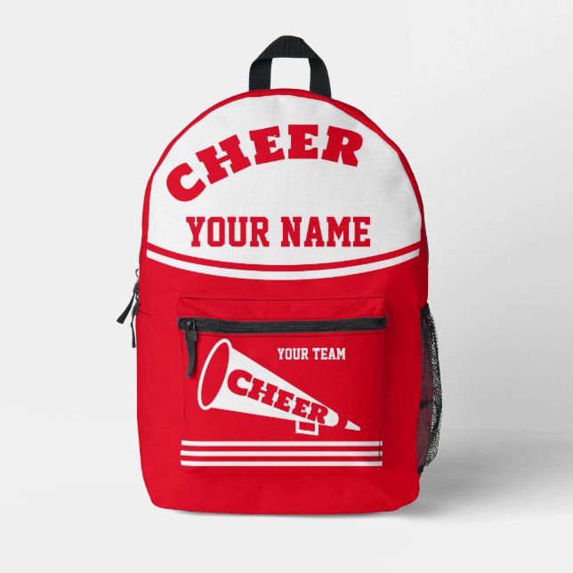 Backpack cheer team Cheerleader Personalised red (Front)