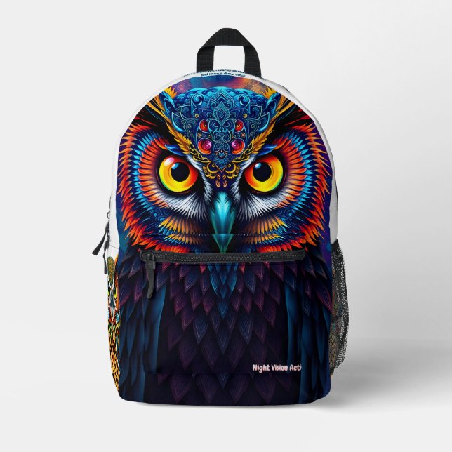Backpack “Electric Dream Owl” – Night Vision Act. (Front)