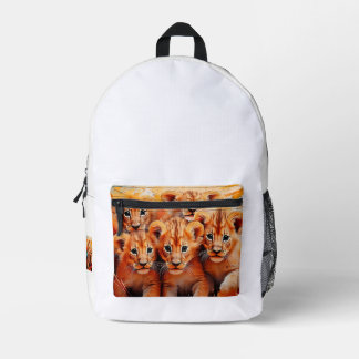Backpack - Five Lions Cubs Artwork