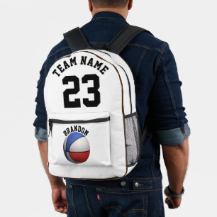 Backpack kids boys basketball sport school B & W