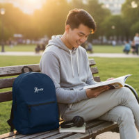 Backpack with initials of the name, school bag