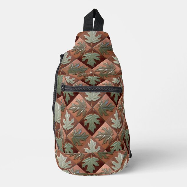 Backpack with Maple leaf tile pattern (Front)