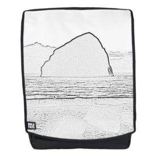 Backpack with Pacific City Haystack Rock design