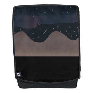Backpack with Stars, Mountains, and Aurora
