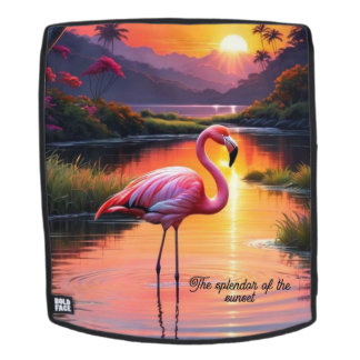 Backpack with sunset