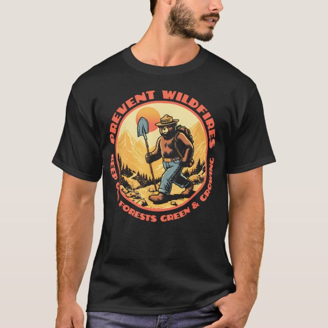 Backpacker Smokey Bear Keep Our Forests Green T-Shirt (Front)