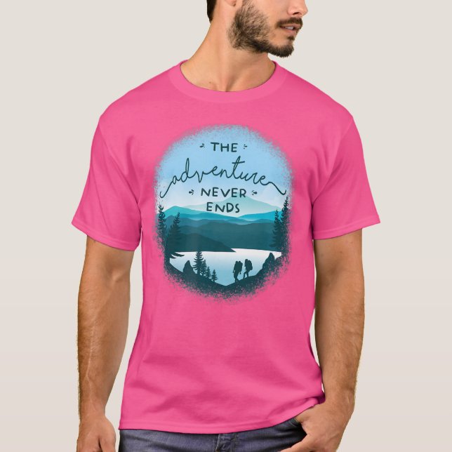 Backpacking And Camping Adventure - Mountain Outdo T-Shirt (Front)