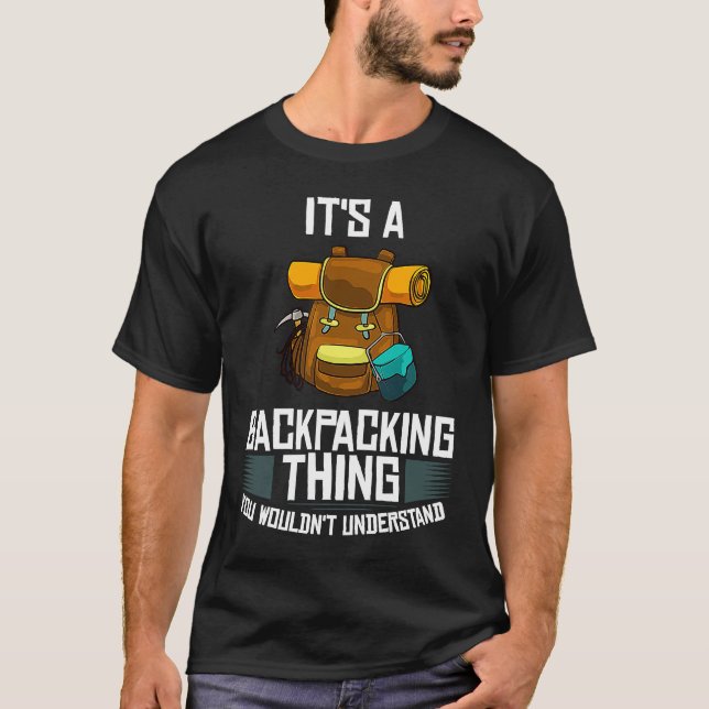 Backpacking Hiking Backpack Bushcraft T-Shirt (Front)