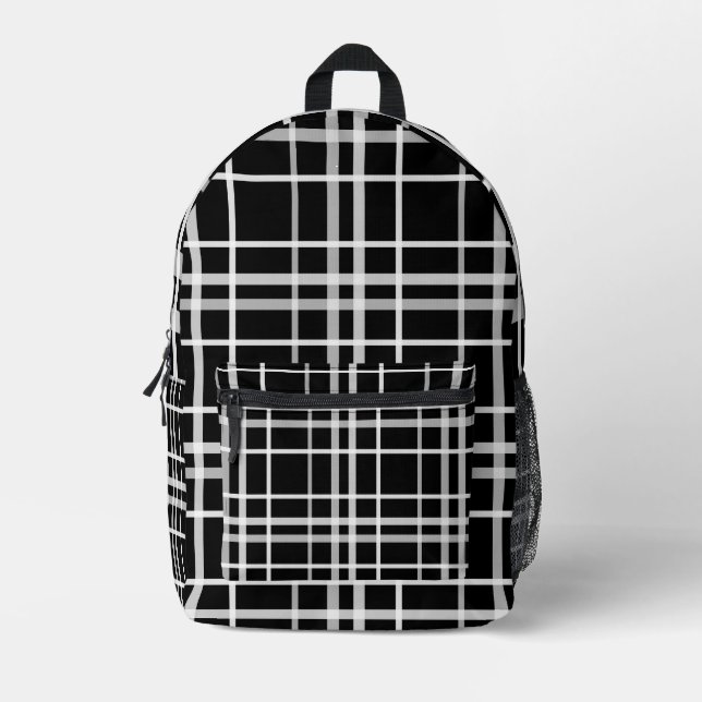 Backpacks white black chequered lines  (Front)