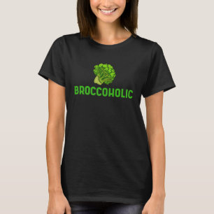 Backprint Broccholic Healthy Vegetables Meatless V T-Shirt