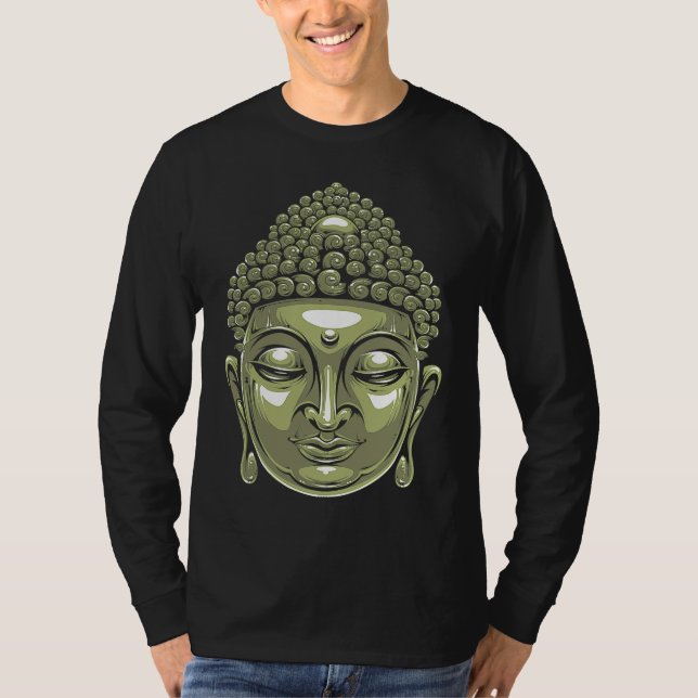 Backprint Buddha Head Siddhartha Gautama  1 T-Shirt (Front)