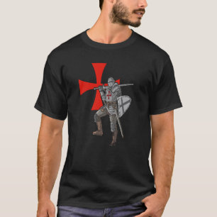 Backprint Crusader Cool Mediaeval and Knight T-Shirt