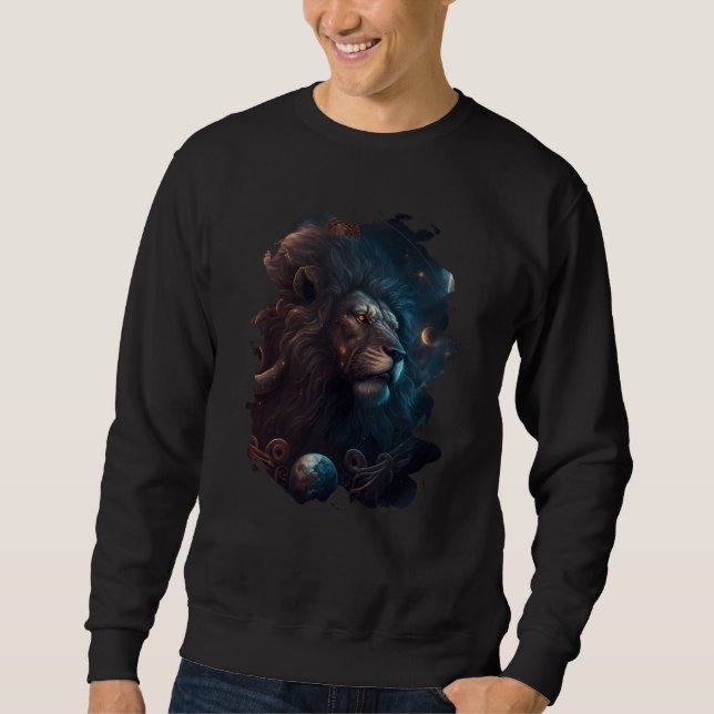 Backprint Epic Leo the zodiac sign of strength  3 Sweatshirt (Front)