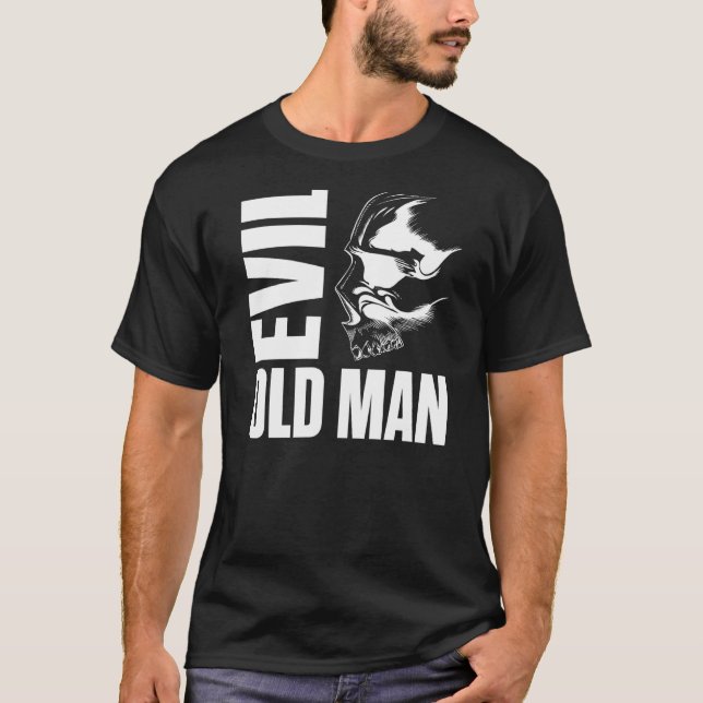 Backprint Evil Old Man The Evil Old Man Skull T-Shirt (Front)