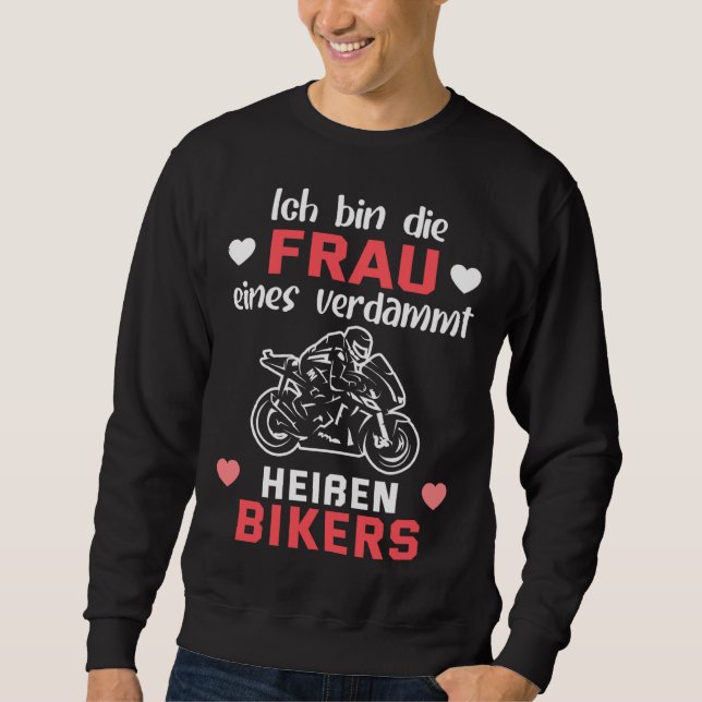 Backprint Ich bin die Frau eines verdammt heißen B Sweatshirt (Front)