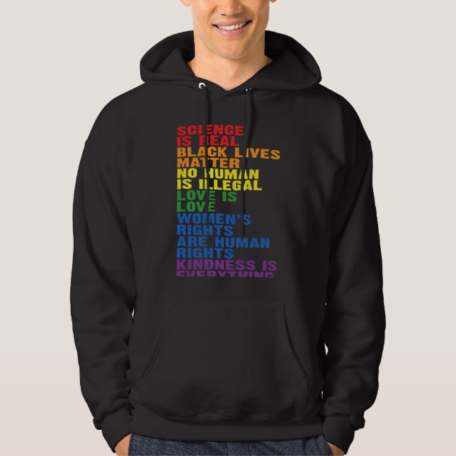 Backprint Kindness is everything LGBTQ+ Pride Hoodie (Front)